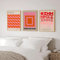 RDRDtbtr Rosa Bauhaus-Wand Bilder Poster Kunstdrucke geometrisches Muster Ausstellung Leinwandgemälde Bild Mädchenschlafzimmer Wohnzimmer Heimdekoration 50 x 70 cm x 3 ungerahmt