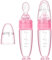 Cutties and Giggles Silicone Baby Squeeze Feeding Bottle with Integrated Spoon Dispenser, 60ml, Pink, BPA Free, Phthalate Free, PVC Free, Latex Free, Infant, Baby