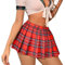 BSBUY Basic Minirock Damen Kurzer Röcke Stretch Hohe Taille Gefaltet Rock Lässig Faltenrock Größe Mini Röcke Skater Skirt Frauen Party Nachtclub Outfits Karierter Mini Skirt Rot Skater Rock (S)
