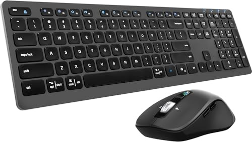 CITLLA M9300 Wireless Keyboard Mouse Combo, Scissor-Switch Keys, 2-in-1 USB Receiver and Two Bluetooth, Multi Device Silent Design for Computer, Laptop.