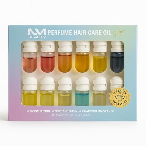 Perfume Hair Care Oil- NM Beauty- 1.5ml Capsules with 10 Fragrances for Shiny, Frizz-Free Hair | Heat & UV Protection | Moisturizing Hair Care Oil- (Blossom Dew, Midnight Velvet...) Pack of 10