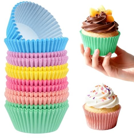 300 PzPirottini per Muffin Carta, stampi per muffins, Pirottini di Carta per Muffin da Forno, pirottini cupcake per Natale Halloween Dessert Feste Compleanni Matrimoni(colore)