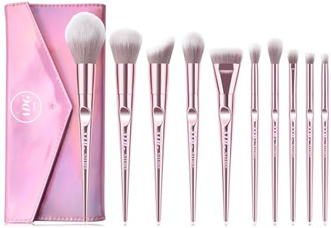 ADG Makeup Brush Professional 10 Piece Set – Soft Synthetic Brushes for Foundation, Eyeshadow, Blush, Contouring & Highlighting – Travel-Friendly Cosmetic Brush Kit for Women