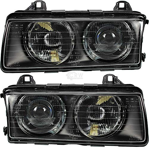 Halogen Scheinwerfersatz Scheinwerfer Satz Hauptscheinwerfer Set links rechts H1/H1 passend für 3er Cabriolet E36