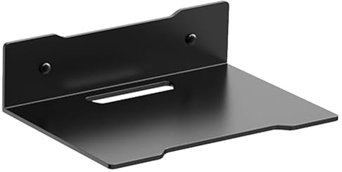 Qiwieod Metall Router Rack Mit Starker Tragfähigkeit, Wandablage Für Set-Top-Box, Router & Konsolen | Kratzfest Multimedia Wandregal Für TV Box, Kabel-Boxen, Hi-Fi Receiver, DVD-Player