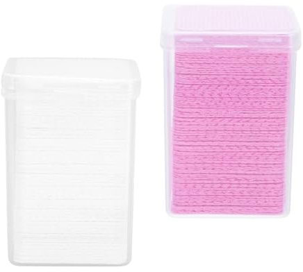 Cotton Wipe 200pcs Cotton Cleaning Pad for Eyelash Glue | White, Professional Pack of 2 Boxes, Cosmetology School and Travel Use