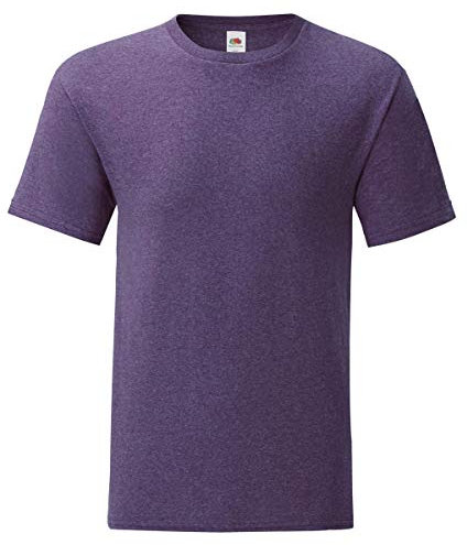Fruit of the Loom Iconic T-Shirt Größe S - 5XL, Größe:2XL, Farbe:violett meliert