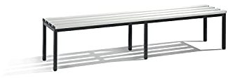 C + P Möbelsysteme C+P | Garderobenbank Basic | Kunststoffleisten | Länge 1960 mm | lichtgrau