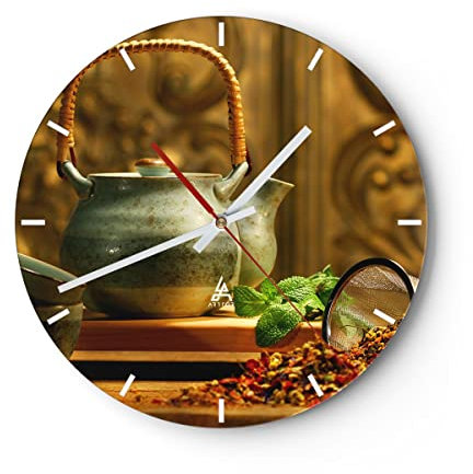 ARTTOR Modern Wanduhr 30x30cm Rund Glasuhr Küche - 2628