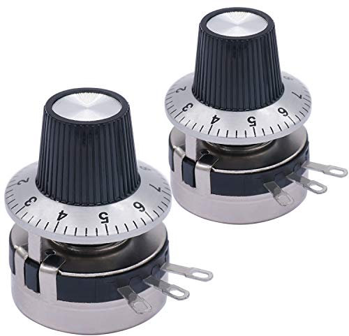 twtade/2 Single-Turn Rotary Carbon Linear Variable Potentiometer + 2 Knopf, , WTH118–2 W 1 K Ohm, 4.7 K Ohm, 10 K Ohm können wählen 10k ohm