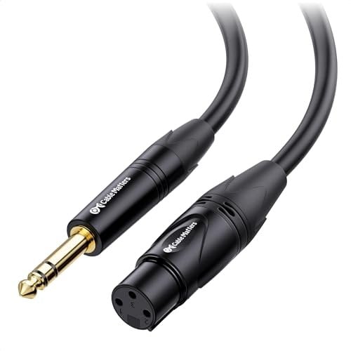 Cable Matters XLR to Jack Lead 3m (XLR to 6.35mm Cable, Male to Female) for Microphone in Black