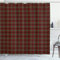 ABAKUHAUS Plaid Duschvorhang, Scottish Stil Illustration, Stoffliches Gewebe Badezimmerdekorationsset mit Haken, 175 x 200 cm, Vermilion Grün Schwarz