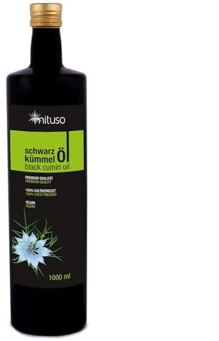 Huile de cumin noir mituso, 100% pur et pressé à froid, 1 paquet (2 x 500 ml)