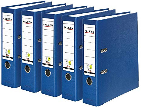 Original Falken PP-Color Kunststoff-Ordner. Made in Germany. 8 cm breit DIN A4 (5x breit, blau)