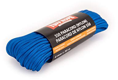 TUFF ROPE® Paracord 550 (Nylon), 4 mm, The Strong Rope, Tear-Resistant and Durable, 7 Core Threads, Multi-Purpose Rope for Outdoor, Home and Garden in Premium Quality (Blue, 30)
