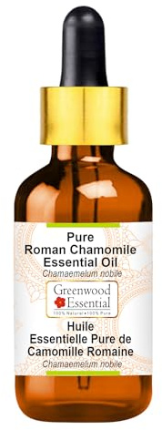 Greenwood Essential Naturreine Ätherisches Öl der römischen Kamille (Chamaemelum nobile) mit Glas Tropfer Dampfdestilliert 100ml (3.38 oz)