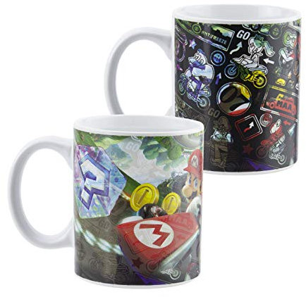 Paladone Mug Thermique Mario Kart changeant de couleur avec la chaleur – Produit sous licence officielle - 12 cm de hauteur - 315 ml