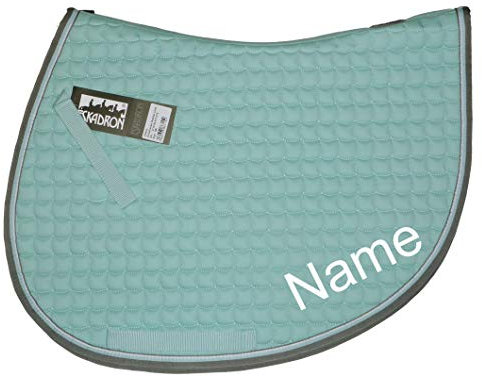 Eskadron Ice Cotton Spring-Schabracke mit individuellem Namen Bestickt, Schriftart:Arial (Druckschrift), Garnfarbe Maderia:Mint 1702
