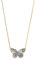 Artlinea, Collier aus 18 Karat Gold mit kleinem Anhänger in Form eines Schmetterlings aus rhodiniertem Weißgold mit Gelbgoldbesatz, Karabinerverschluss, Made in Italy