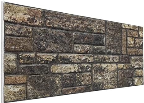 3D Stone Effect Wall Panel, Polystyrene Stone Effect Cladding Wall Covering Tiles, 50x100cm DL205