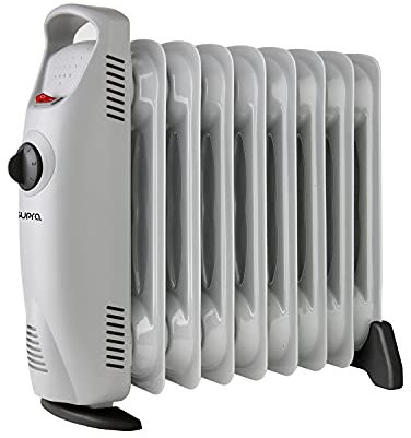 SUPRA OLIA 1000 Radiateur à huile, 1000 W, 10 m², thermostat mécanique, sécurité contre la surchauffe, poignée de transport, poignée toucher froid, silencieux.