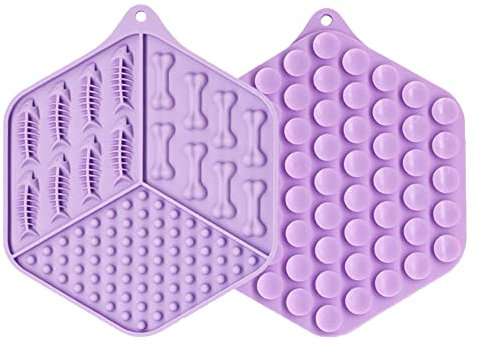 Koomiao Leckmatte für Hunde,Leckmatte Hund Mit Super Starke Saugkraft,Lick Pad Hund zum Baden, Pflegen und Hundetraining von Haustieren (Violett)