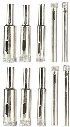 Bestgle 10 Pcs Sega a Tazza Diamantata Punte di Trapano Rivestito Diamante Foro Sega 6mm -12mm Fresa Diamantata per Fai da Te, per Trapano, per Piastrelle, Marmo, Ceramica