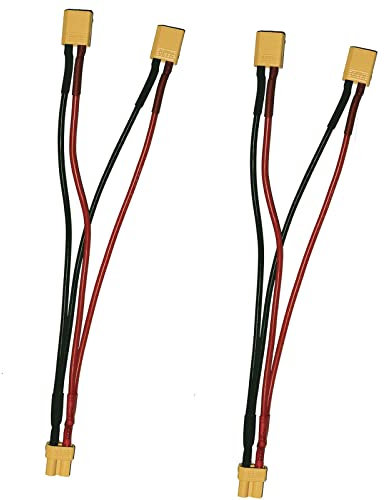 XT30 Parallel-1-Buchse auf 2-Stecker, 18 cm Länge für RC-Flugzeug-Balance-Ladegerät, 2 Stück