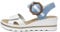 Rieker JENA Womens Wedge Heel Sandals 8 UK White/Light Blue