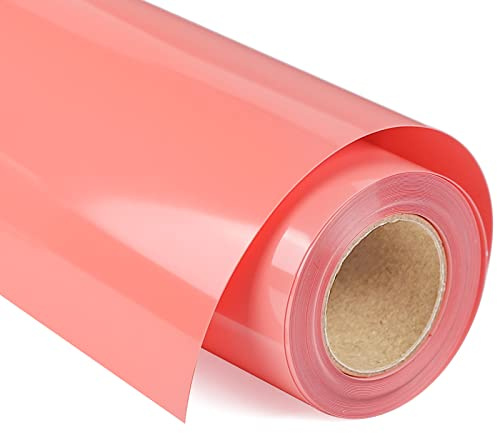 VINYL FROG Heat Transfer Vinyl Roll HTV Vinyl - 12x12ft Maroon Iron on Vinyl for T-Shirts, Heat Press Vinyl for DIY Craft Designs (Coral)