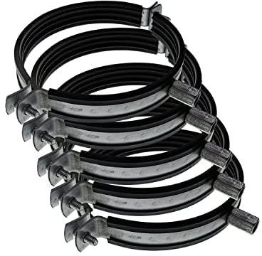 Vent Systems Ø100mm 5 Stücke Rohrschelle für alle Arten der Belüftung, runde gerade Kanäle an Wand oder Decke anschließen. mit Gummi zur Geräuschunterdrückung