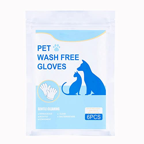 Pet Clean Wash Free Gloves, Pet Grooming Glove, Dog Cleaning Wipes Cat Washing Cleaning Gloves, Disposable Pet Dust Hair Wipe Gloves for Pet Bathing Soft & Durable