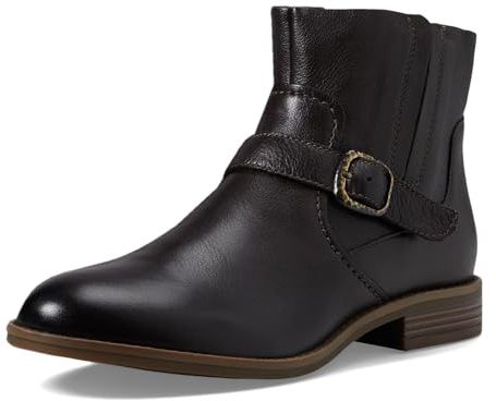 Clarks Women's Camzin Loop Ankle Boot, Dark Brown Leather, 7.5 Medium US