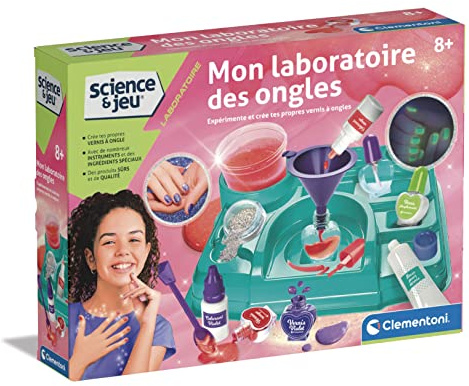 Clementoni - Wissenschaft und Spiel – Mein Nagellabor – Kreatives Spiel – Erstelle deinen Nagellack – viele Instrumente und Inhaltsstoffe – für Kinder ab 8 Jahren
