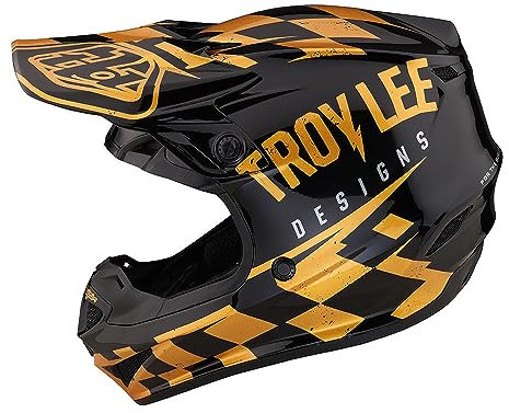 Troy Lee Designs Motocross Helm SE4 MIPS Polyacrylite Mono, Race Shop Black Gold, XXL, 109490