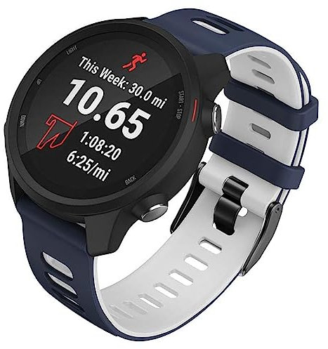 FunBand Cinturino Compatibile con Garmin Forerunner 245/645, 20mm Quickfit Braccialetto di Ricambio in Silicone Sportivo per Vivoactive3, Vivomove HR, Venu 2 Plus SmartWatch