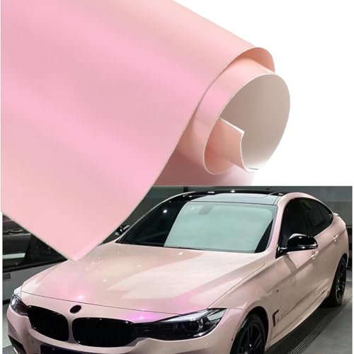 Blueshyhall Pellicola Rosa Chiaro per Auto, Impermeabile, Autoadesiva, in Vinile, 50 x 152 cm