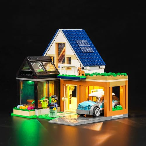 Light Kit for Lego Family House and Electric Car 60398 | Lighting Set for Lego 60398 City Family House and Electric Car Set - Not Include Models , Just Light Kit