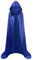 Proumhang Blau Umhang mit Kapuze Darth Vader Umhang Mittelalter Umhang Cape Mantel Satin Karneval Halloween Weihnachten Kostüm Erwachsener L