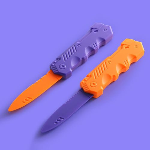 SUMKTO 1Pc télescopique Printemps navet Couteau Anti-Stress Jouet pour Les Enfants; Modèle d'arme rétractable Jouets Anti-anxiété pour Les Enfants, (Couleur aléatoire)