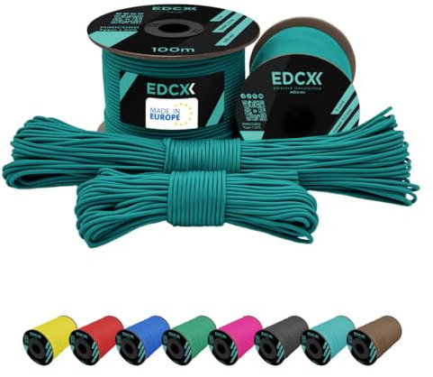EdcX 2 mm Nylon Paracord 275 (15, 30, 50 And 100 m)– 100% Nylon Rope, 3-Strand Cord, Nylon Cord 2 mm in Many Colours (Emerald Green, 30 m)