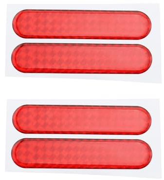 SG Store 4 Piezas Pegatinas Reflectantes para Coche Pegatina Reflectante de Pegamento Rojo Tira de Advertencia Reflectante para Coche Pegatinas de Advertencia Reflectantes