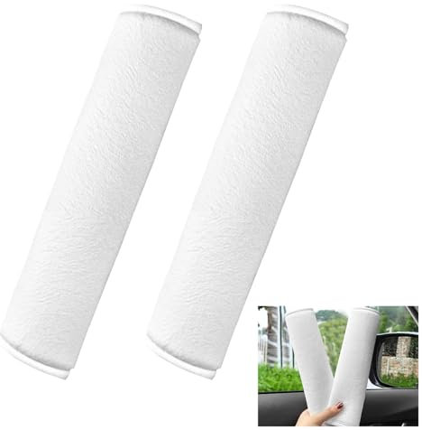 2 Stück gurtpolster auto erwachsene, Gurtpolster, Gurtschutz für Autogurte, Polsterung für Sitzgurt, Premium Gurtschoner Kinder Auto Schulterschutz, Rucksäcke und Handtaschen, Weiß