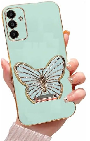 Rnrieyta Miagon Farfalla Cavalletto Custodia per Samsung Galaxy A55 5G,Elettrolitico Cover Morbida Sottile Silicone Protettiva Case con Carino Stand Supporto