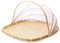 Fruit Basket with Cover 15x15 In Square Woven Bamboo Fruit Bowl with Lid Dust-proof Mesh Wicker Food Serving Tent Bread Baskets for Picnic, Vegetable, Fruits, Meals