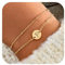 RMMD Armband Damen, 18K Gold Vergoldete Armband mit Buchstaben Personalisiertes Buchstaben P Gold Armkette Armbänder Damen Goldschmuck Geburtstag Geschenke für Frauen Mädchen