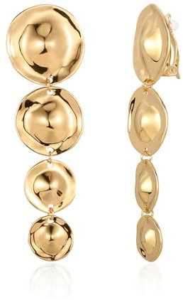 LILIE&WHITE Damen Ohrclips in Tropfenform, Eleganter Langer Schmuck aus Goldlegierung, Allergiefreundlich, Farbtreu & Langlebig, Geschenk für Geburtstag, Valentinstag und Festliche Anlässe