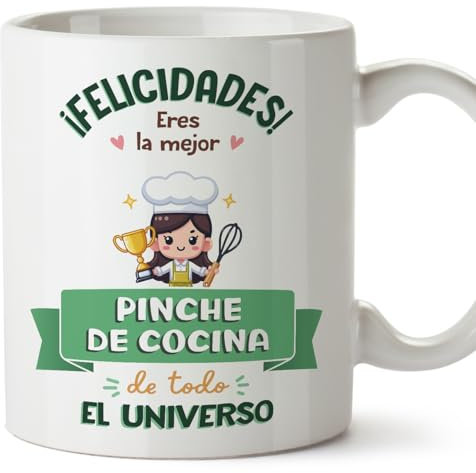 MUGFFINS Tazas para PINCHE DE COCINA mujer - En Español - Mejor Universo Trofeo - 11 oz / 330 ml - Regalo original y divertido
