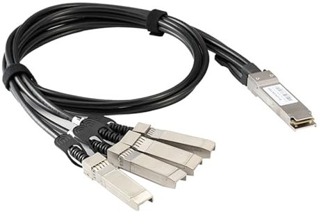 Angelluck Cable de datos pasivo QSFP+ a cuatro SFP+ de 1 metro, velocidad de transferencia de datos de 40 Gigabit, para cable de red de metal de conexión directa