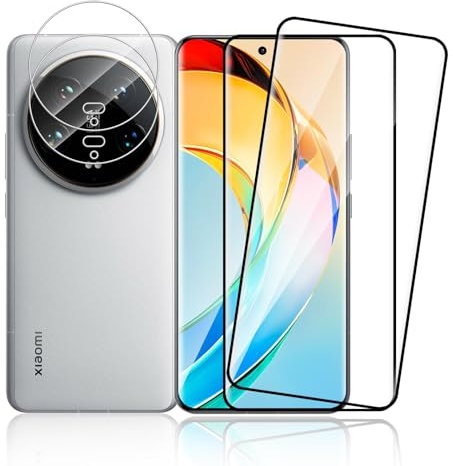 VSEER 2 Stück Schutzfolie für Panzerglas für Xiaomi 14 Ultra 5G + 2 Stück Kameraschutz, 3D Xiaomi 14 Ultra Panzer Schutz Glas, Hohe Feinfühligkeit, 0 Staub & Blasen, HD-Klar Xiaomi 14 Ultra Folie